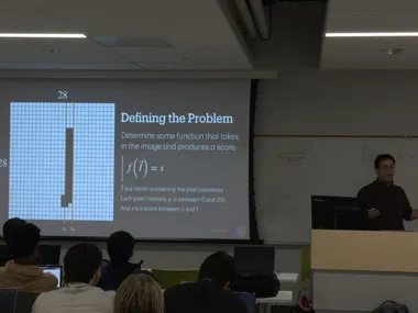 Teaching a lecture on MNIST digit classification at WE Autopilot